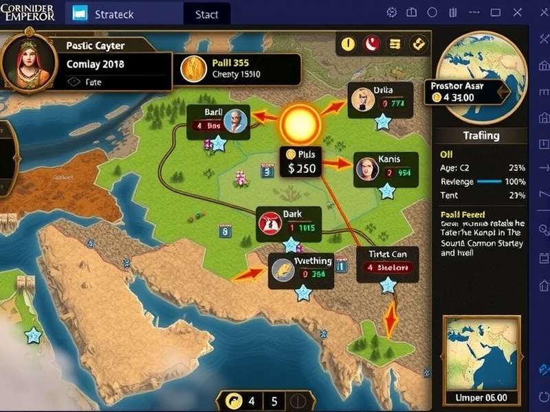 Coriander Emperor gameplay screenshot showing strategic map